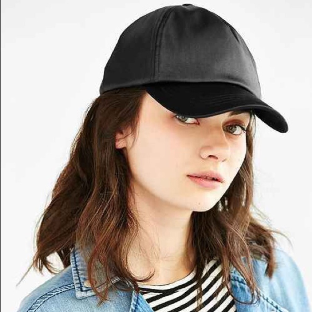 COPY - UO Silence + Noise Black Satin Baseball Hat
